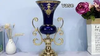 gold metal and glass vase factory in China