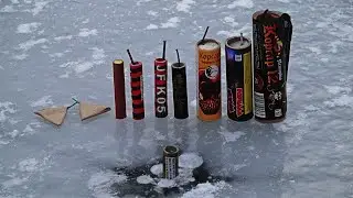 МОЩНАЯ ПЕТАРДА + ЛЁД 🔥 ТОП ПЕТАРД НА ЛЬДУ 💥 ТОП ПИРОТЕХНИКИ ПОД ЛЬДОМ. ЛЁД ТРЕСНУЛ