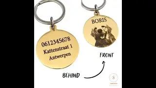 Dierenpenning hond of kat Titanium met foto 25 mm