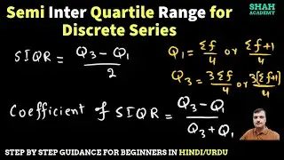 Semi Inter Quartile Range for grouped data | Quartile Deviation for Discrete Series
