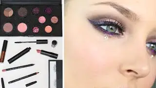 Exotic Purple Glitter // Pink Swarovski Makeup look + Instagram Announcement!