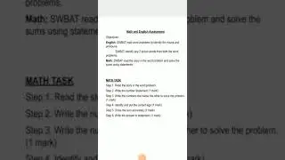 Integration assessment: English &Math