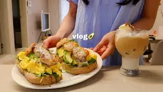Vlog | Last daily life before moving out, Avocado Open faced sandwich and 🍨 Home cafe recipe