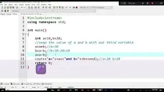 C++ program to swap value of two variables without third variable