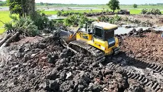 Ultimate Update! Backfill Strong Power Bulldozer Efficiently Moves Large Amounts of Dirt and Mud