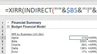 XIRR formula across multiple sheets