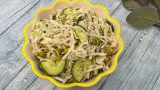 The simplest and most delicious cabbage salad with cucumbers. Cabbage salad. Salads for every day.
