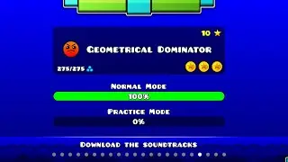 (Geometry Dash) LVL 19 Geometrical Dominator by: RobTop 3coins 100%