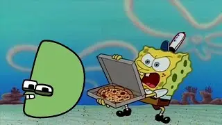 Alphabet Lore (Letter D) trying to get a pizza from Spongebob