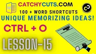 Easy Word keyboard shortcuts Memorizing Ideas !. Ctrl + O