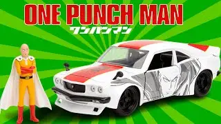 One Punch Man 1:24 1974 Mazda RX-3 Die-cast Car & 2.75