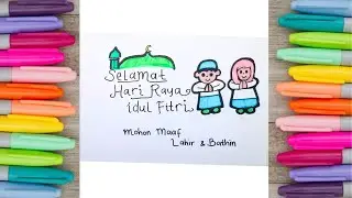 Menggambar Ucapan Selamat Idul Fitri  #drawing #ramadhan #idulfitri