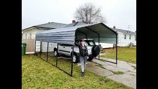 12' x 20' Amazon Car Port Installation By Amateurs (Time-lapse) 1080p