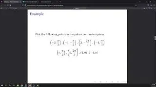 Plotting Points in the Polar Coordinate System