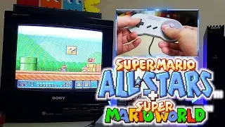 Super Mario All-Stars + Super Mario World Gameplay  on an original SNES with a Trinitron CRT TV
