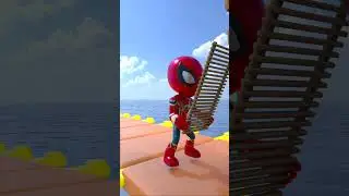 GTA V Ladder Run With RED Spidey and Black Spidey #gta