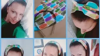 Имитация пэчворка с помощью акриловых красок/Ободок тюрбан - эффектный, яркий аксессуар