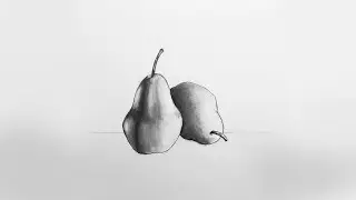 Karakalem Armut Çizimi - Charcoal Pear Drawing