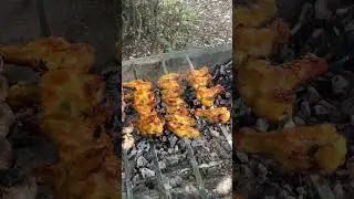 جوجه کباب و بال کباب زعفرانی زغالی در کلبه های چوبی جوارم مازندران  #food