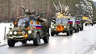 Just arrived in Crimea! Ukraine slaughters Russian special military car convoy - Arma3