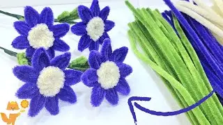 The easy way to make flower with pipe cleaner | Handmade gift idea tutorial by Sreyneang