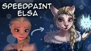 SPEEDPAINT ELSA | РИСУЮ ЭЛЬЗУ В ВИДЕ ФУРРИ // Холодное сердце 2