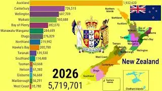 Historical changes in population of regions in New Zealand (1995-2030) |TOP 10 Channel