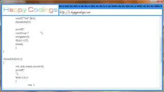 Showing Binary Equivalent of an Integer C Code Example