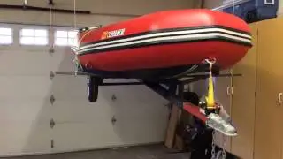 Garage boat trailer hoist