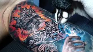 Тату молния на плече | Lightning Tattoo Time-Lapse @SuvorovTattoo