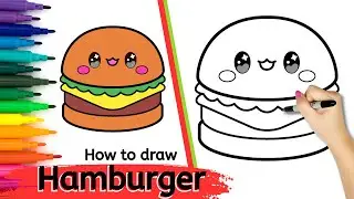 How To Draw Cute | Hamburger | Cute & Adorable Coloring Book | Drawing Tutorial