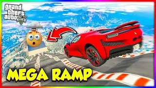 Mega Ramp Stunt Max Level Many Super Cars in GTA V