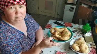 Mini chebureki. Belyashi, pelmeni and vareniki with cherries.