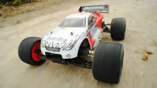 1/8th Exceed Nitro Gas Battalian RC Truggy in Action
