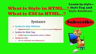 How to Use Style in HTML | What is Style tag  | What is Style attribute | What is CSS in HTML