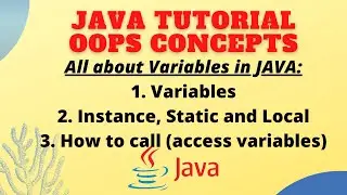 Java Variables || Types of Variables || Instance, Static and Local Variables || How to call (access)