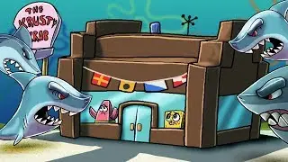 Minecraft | SHARKS INVADE BIKINI BOTTOM -  (Spongebob Secure Base Challenge)