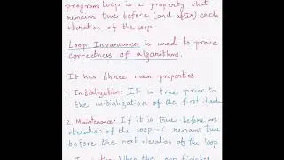 Insertion Sort- Proof of correctness using loop invariance