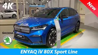 Škoda Enyaq SportLine 2022 - First FULL Review in 4K | Exterior - Interior (Race Blue) iV 80X