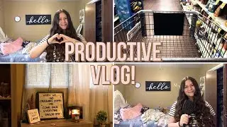 PRODUCTIVE Vlog!| Finals, Grocery Shopping,Curling My Hair & More