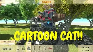 Creating and battling with Mecha Cartoon Cat! - Animal Revolt Battle Simulator