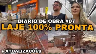 DIÁRIO DE OBRA #07 - LAJE 100% PRONTA DA CASA, FOMOS NA OBRA MAX COMPRAR MATERIAL + ATUALIZAÇÕES