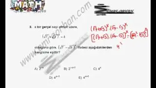 2012 LYS MATEMATİK ÇÖZÜMLERİ-8.SORU-KÖKLÜ SAYILAR.avi