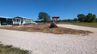 Time lapse. putting down wood chips Gordonville Texas. August 8th, 2024.