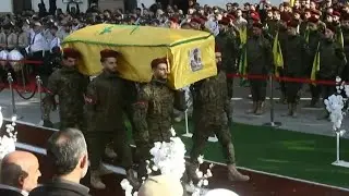 Funeral of Hezbollah commander Wissam al-Tawil : Thousands of mourners in Lebanon attend funeral