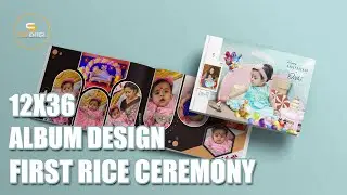 Inspiring Examples of 12x36 Annaprashan Album Designs | First Rice Ceremony Album Design