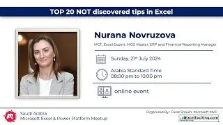 TOP 20 NOT discovered tips in Excel with Nurana Novruzova