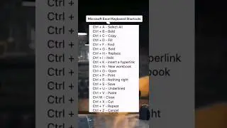Excel shortcut keys 