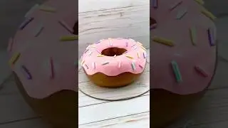 🍩 3D DONUT CAKE Tutorial: How to Make a Chocolate Doughnut Funfetti Cake Fondant Sprinkles 