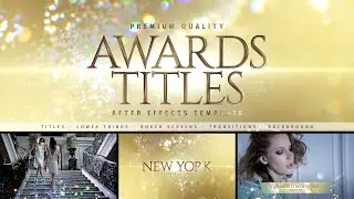 Golden Glitter Awards Titles for After Effects [ perfect for awards ceremony and wedding film ]